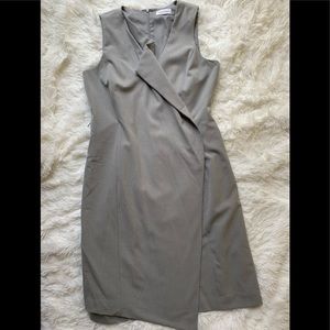 Calvin Klein Gray Lined Dress No Belt Size 6